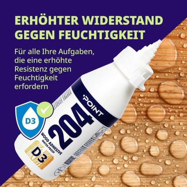 Holz Leim – Starker D3-Pva-Kleber 500 ml – Ultrastarker Holzleim Wasserfest für Möbel Hartholz Sperrholz Mdf & mehr – Schnell Trocknender Pva Holzleim Transparent – Heimwerkerbedarf von Point – Bild 4