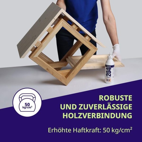 Holz Leim – Starker D3-Pva-Kleber 500 ml – Ultrastarker Holzleim Wasserfest für Möbel Hartholz Sperrholz Mdf & mehr – Schnell Trocknender Pva Holzleim Transparent – Heimwerkerbedarf von Point – Bild 6